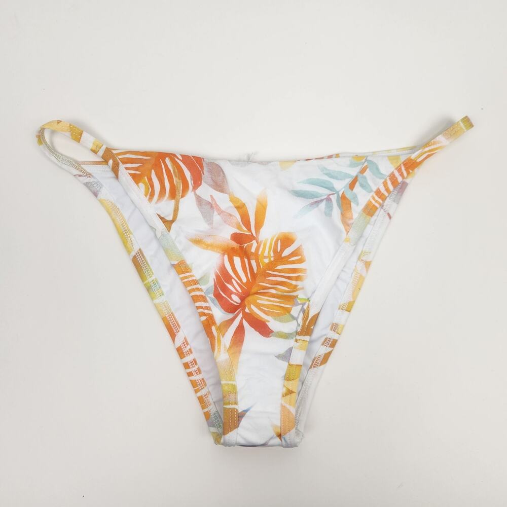 L*Space Jay Bikini Bottom Bitsy Cut In White Floral Size Large